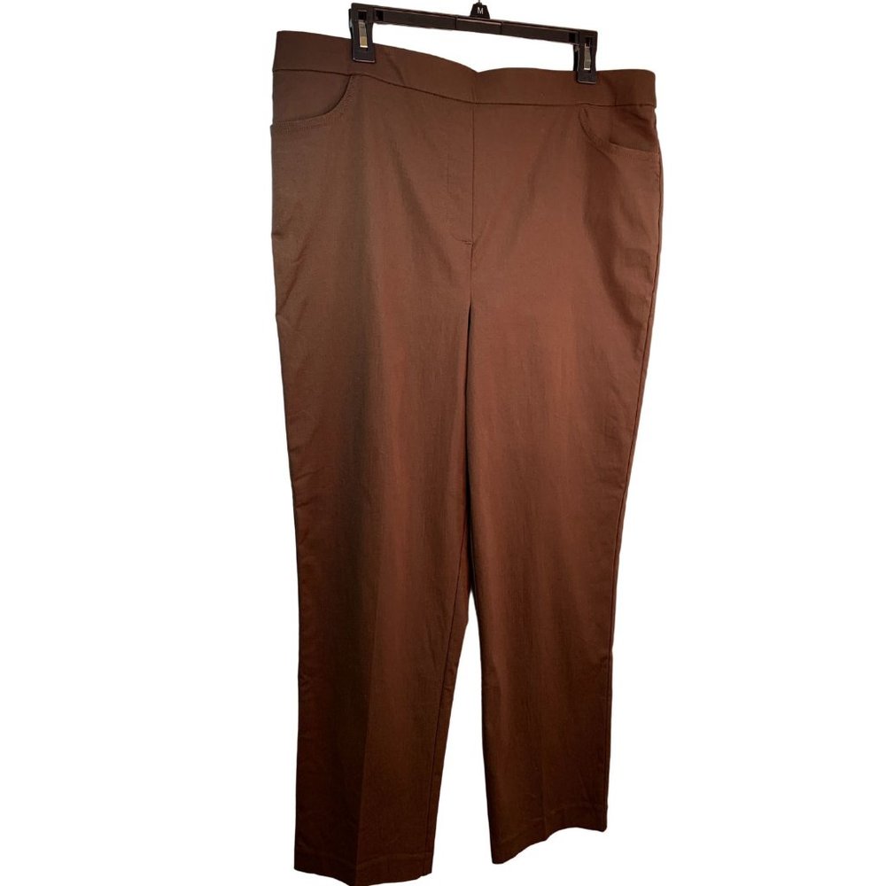 Alfred Dunner Women's Brown Classics Allure Pull On Slim Leg Pants Size 16 NWT - Picture 6 of 11